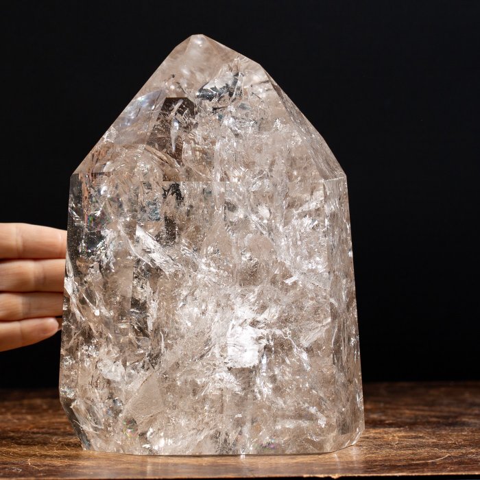 優質石英點 - 頂級礦物 - 高度: 215 mm - 闊度: 160 mm- 5289 g