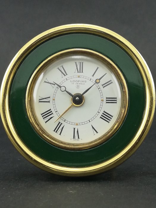 Relógio despertador - Looping -15 Jewels - Banhado a ouro - Segunda metade do século XX