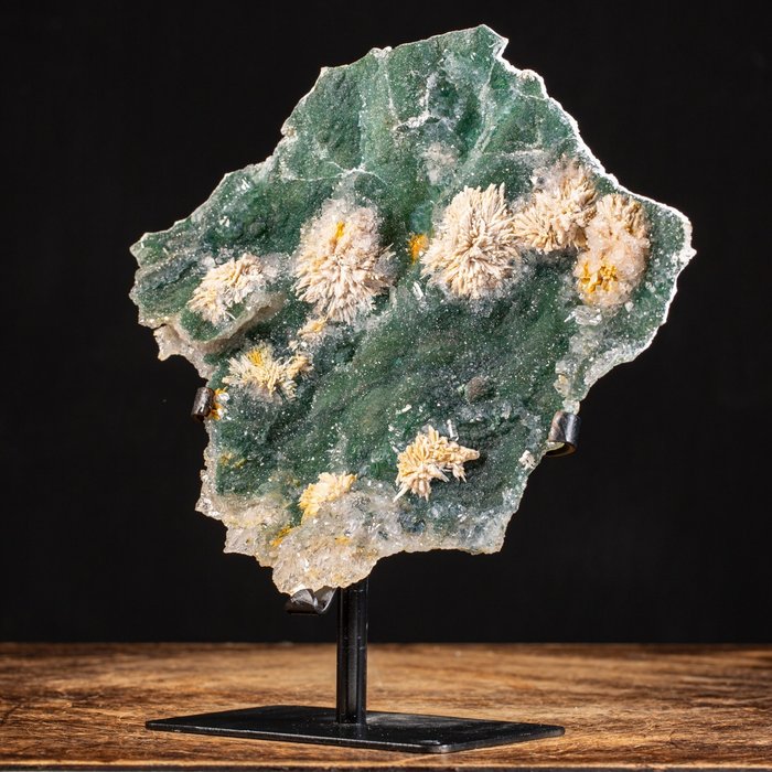 令人印象深刻的標本！ - 花瑪瑙 - 綠泥石、石英、方解石 - 高度: 290 mm - 闊度: 528 mm- 1243 g