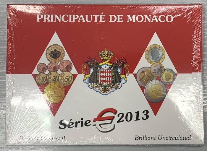 Mónaco. Year Set (FDC) 2013 (incl. 2 euro "ONU" + "Albert II")  (Sin Precio de Reserva)