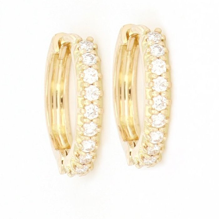 No Reserve Price - Earrings - 18 kt. Yellow gold Diamond  (Natural)