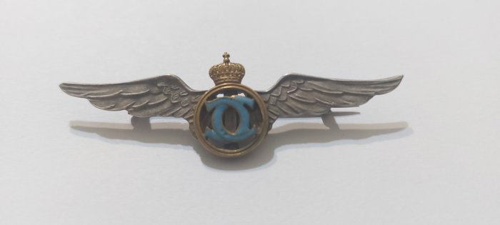 Roumanie - Armée de l’air - Écussons - Rare Pilot Badge , King Carol II model 1931-1940 - Milieu du XXe siècle (Seconde Guerre mondiale))
