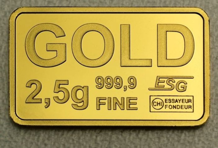 2,5g - Guld - Valcambi  (Utan reservationspris)