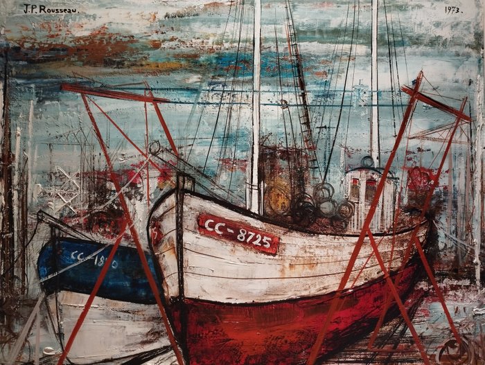 Jean Pierre Rousseau (1939) - Barche al porto