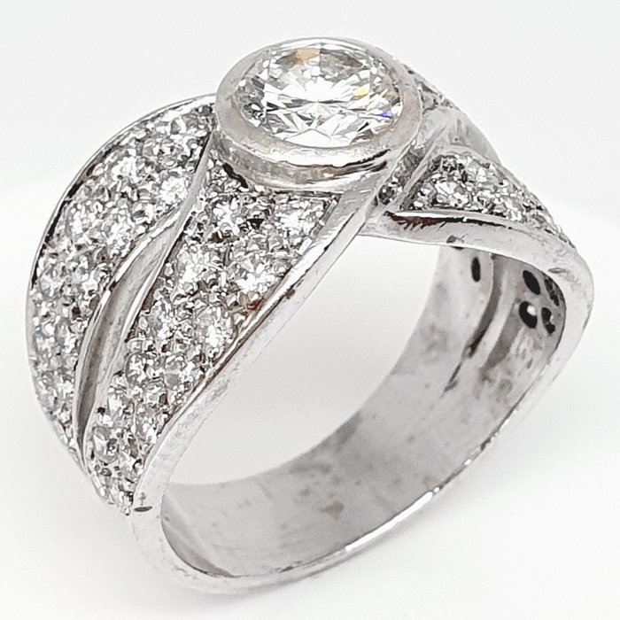 18 kt Weißgold - Ring - 1.52 ct Diamant