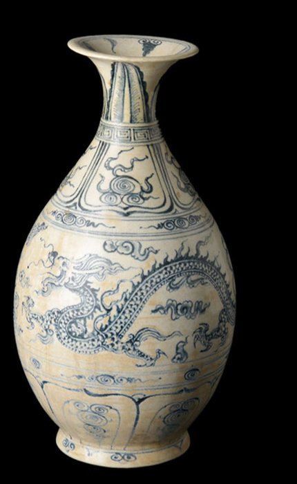 Jarrón (1) - Cerámica - Super rare Vietnamese blue and white ceramics, 15th/16th century - Vietnam - Siglo XV-XVI