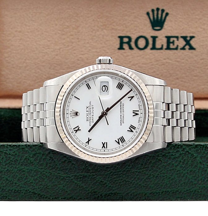 Rolex - Datejust - White Small Roman Dial - 16234 - Unisex - 1990-1999