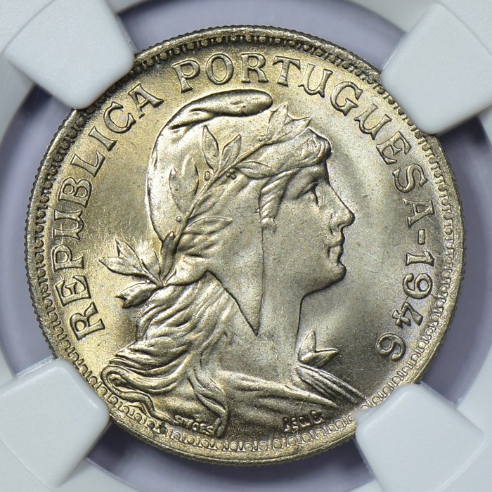 葡萄牙. Republic. 50 centavos 1946 - NGC - MS 67 - TOP GRADE