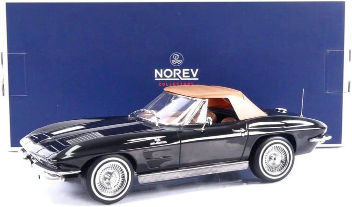 Norev 1:18 - 1 - Modellbil - Chevrolet Corvette Sting Ray Cabriolet 1963