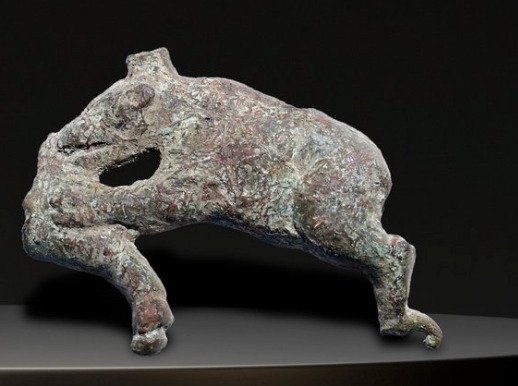 Antico Bronzo figurina animale - (6×4×0.4 cm)