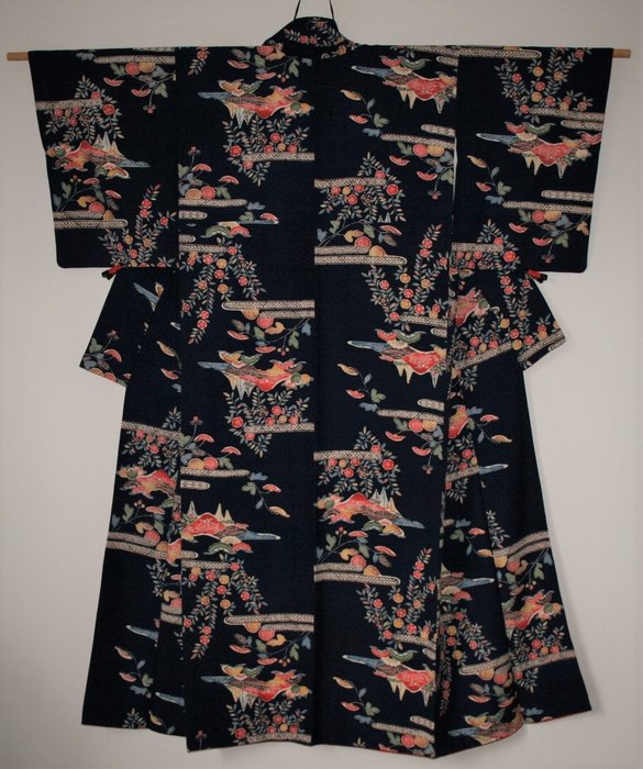 Kimono - Silk - Japans zijden kimono flower - Japan - Mid - Catawiki