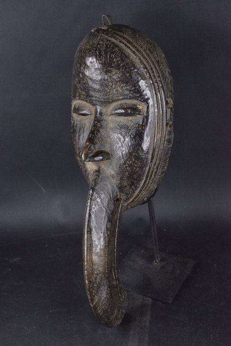 Maschera - Legno - Dan - Costa d'Avorio - 42,5 cm 