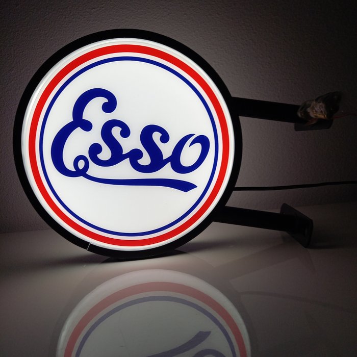 Casetă luminoasă - Semn luminos de perete Esso - 30cm - metal