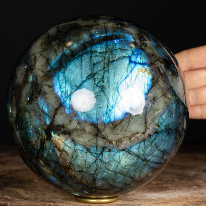 Large Labradorite Sphere - Extra Quality - Exclusive Labradorite Sphere - Height: 160 mm - Width: 160 mm- 5952 g