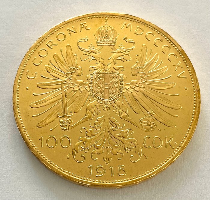 Itävalta. 100 Corona 1915 - (Restrike) Franz Joseph I.