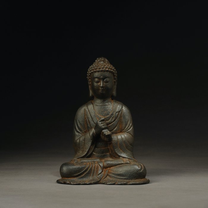 Escultura de figura japonesa de hierro fundido - Hierro fundido de Japón - Periodo Shōwa (1926-1989)