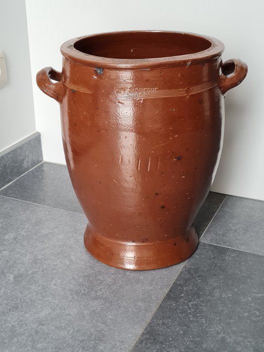 Grand pot 'Cologne' antique - marron - Faïence