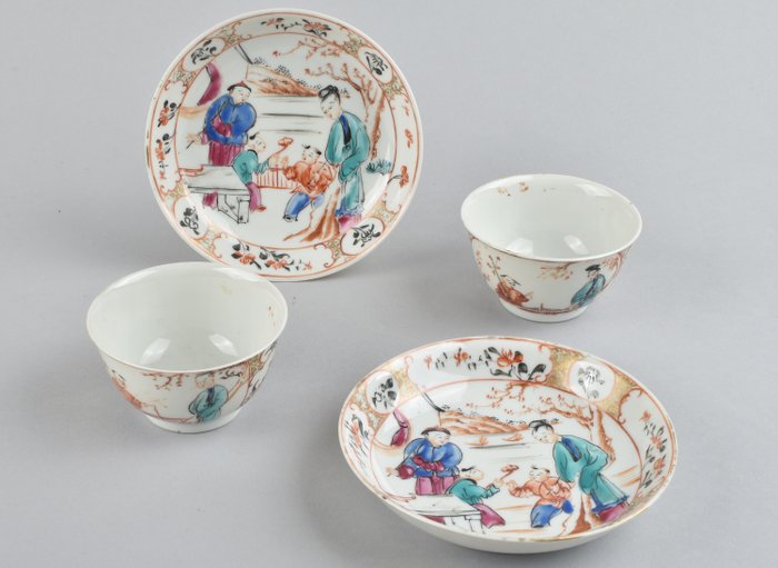 一對中國柑橘茶碗 - 瓷器 - 中國 - 清乾隆(1736-1795)