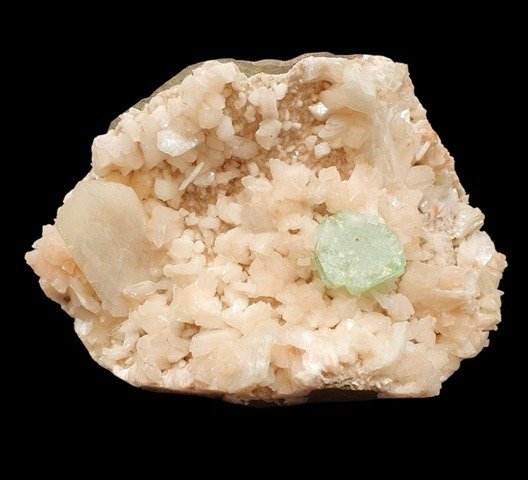 apofillite verde su stilbite ed heulandite Cristallo - 15×10×8 cm - 2 kg - (1)