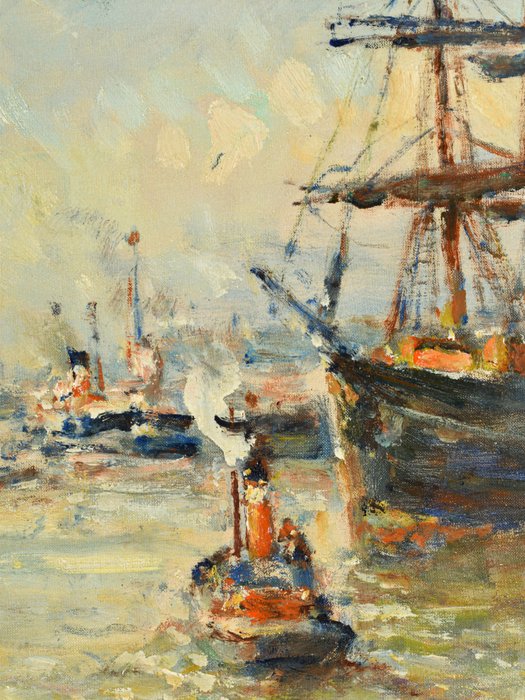 Evert Moll (1878-1955) – Driemaster in de haven
