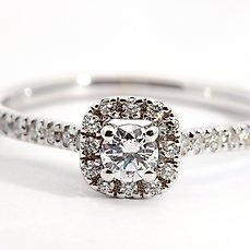 14 karaat Witgoud – Ring – 0.45 ct Diamant