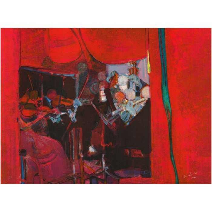 Paul Ambille (1930-2010) - L'orchestre rouge - Lithographie pleine page