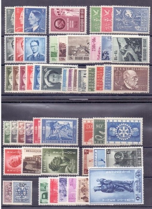 Belgien 1953/1959 - 7 nahezu vollständige Bände ohne Block