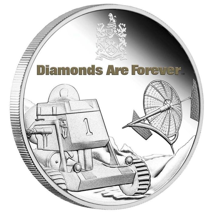 Tuvalu. 1 Dollar 2021 "James Bond 007, Diamonds Are Forever™" 1 Oz (.999)  (Zonder Minimumprijs)