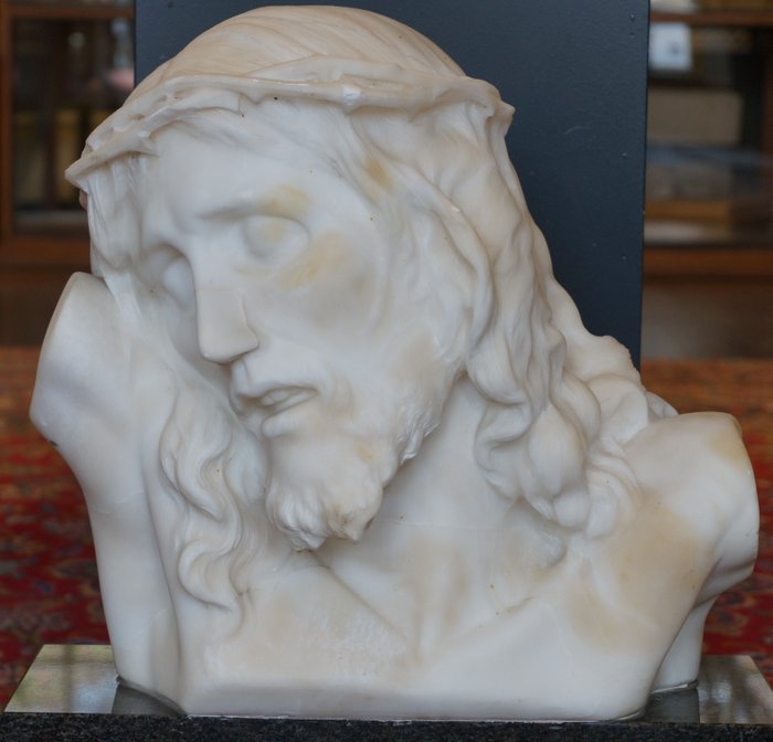 Busto, Christ with crown of thorns, early 20th century - 50 cm - Mármol