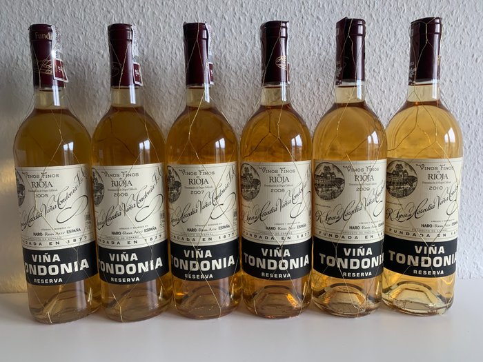 2005, 2006, 2007, 2008, 2009 & 2010 R. López de Heredia, Viña Tondonia Blanco - Rioja Reserva - 6 Bottiglie (0,75 L)
