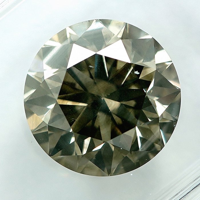 钻石 - 2.53 ct - 明亮型 - Natural Fancy Light Gray-Yellow - SI2 微内含二级