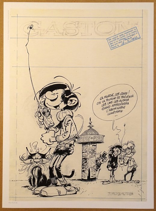 Franquin, André - 1 Pigment Print - Gaston - Collection Franquin Les Couvertures - Le Gang des gaffeurs - 2023