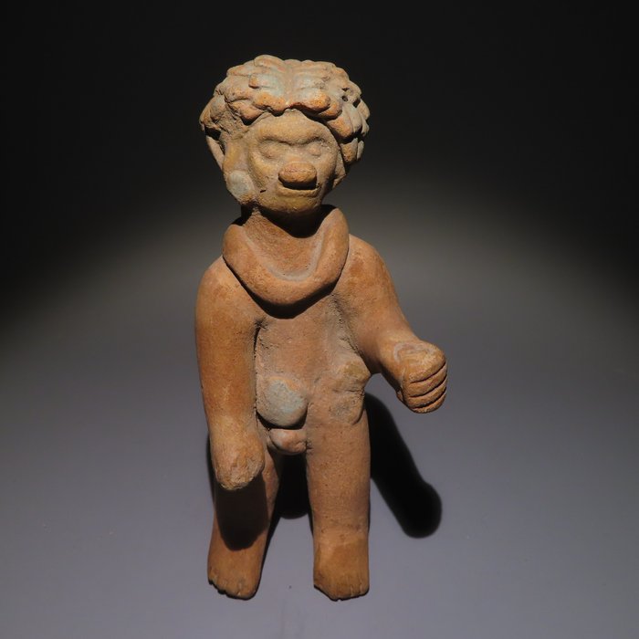 Jama-Coaque, Ecuador, Terrakotta Figur. 12,5 cm. Spansk eksportlisens
