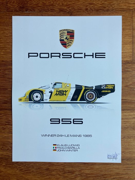 石版畫 - Porsche - 917