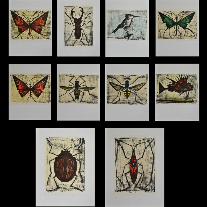Bernard Buffet (1928-1999) - Les Insectes : 10 lithographies
