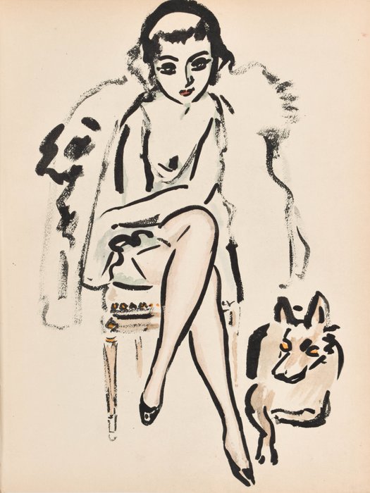 Kees Van Dongen (1877-1968) - Jeune Femme au Chien