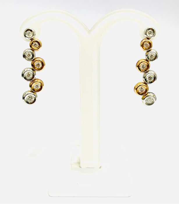 Boucles d'oreilles - 18 carats Or blanc -  2.31 tw. Diamant  (Naturelle) 
