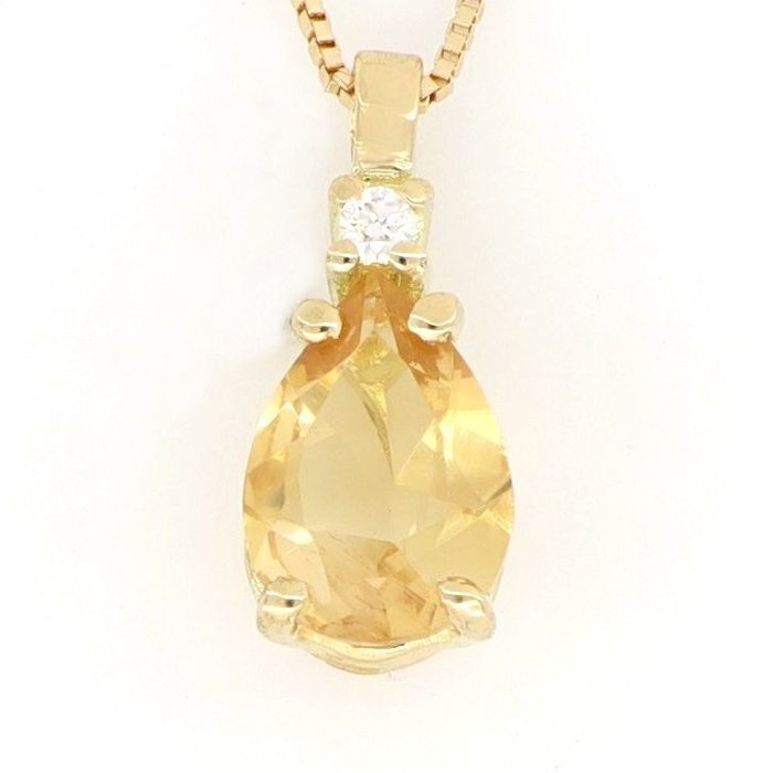 χωρίς τιμή ασφαλείας - Κολιέ με μενταγιόν - 18 καράτια Κίτρινο χρυσό Διαμάντι  (Φυσικό)