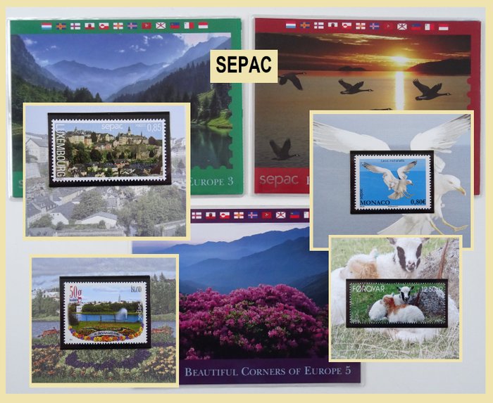 SEPAC - Különféle európai országok együttműködése 2011/2014 - Teljes SEPAC (Kis Európai Postai Igazgatási Együttműködés) éves gyűjtemény.