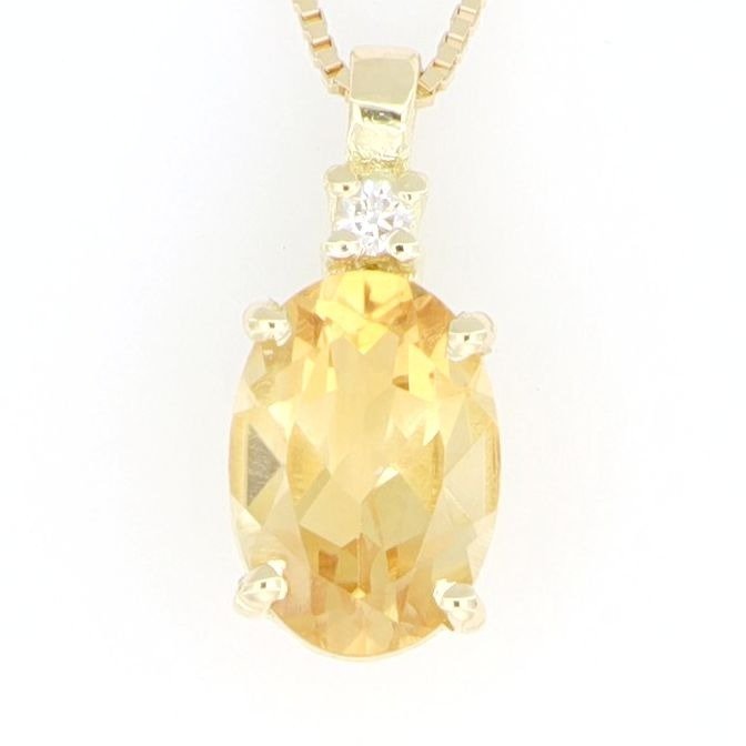 Ohne Mindestpreis - Halskette mit Anhänger - 18 kt Gelbgold Diamant  (Natürlich) 