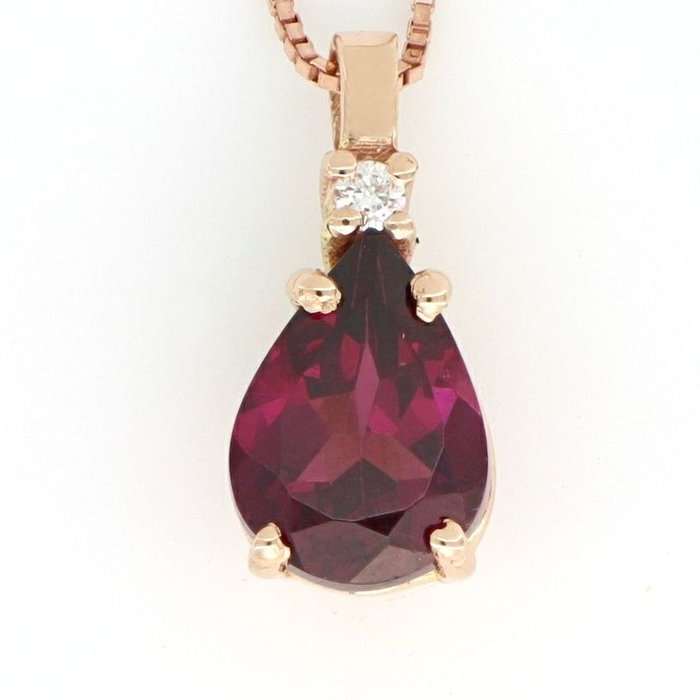 Sans Prix de Réserve - Collier avec pendentif - 18 carats Or rose Diamant  (Naturelle) 