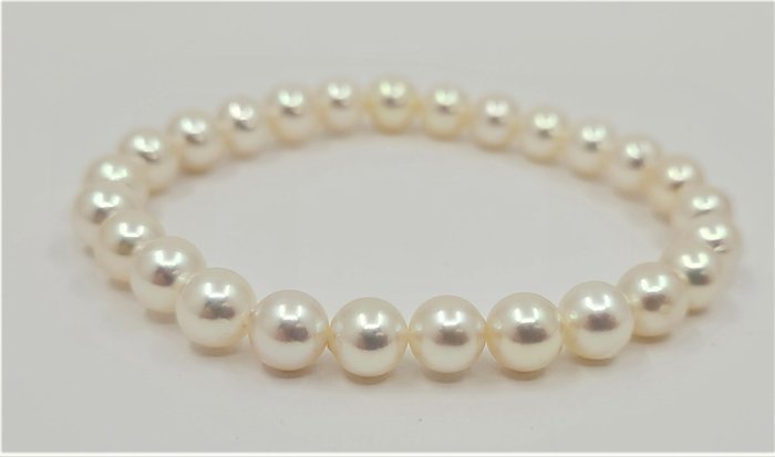 Bracciale Perle Akoya rotonde da 6,5x7 mm