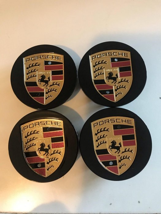 Zubehör - Porsche Wheel Centre Caps Badge Emblem - 76mm - Black - Porsche -  Nach dem Jahr 2000 - Catawiki