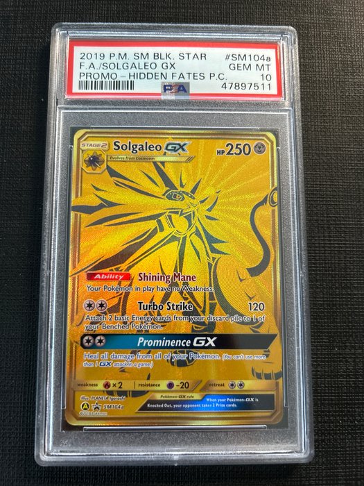 The Pokémon Company - kolekcja FA Solgaleo GX gold PSA 10