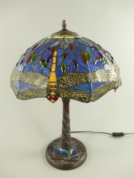 Tiffany Style - Asztali lámpa - Üveg (ólmozott), Vas (öntött/kovácsolt)