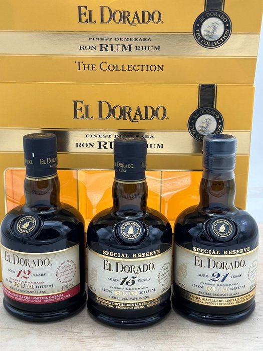El Dorado - half bottles: 12 years, 15 years & 21 years old - 35 cl - 3 flasker