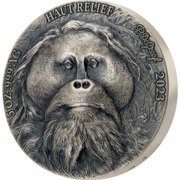 象牙海岸. 10000 Francs 2023  Big Five – Orangutan, 5 Oz (.999)