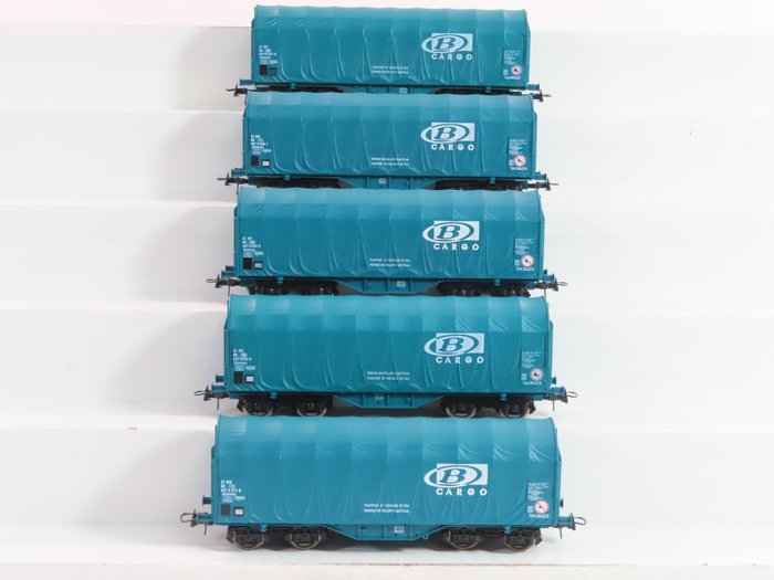 Roco H0轨 - 46917 - 模型火车货运车厢 (5) - 5x 线圈车类型 Shimmns - B Cargo