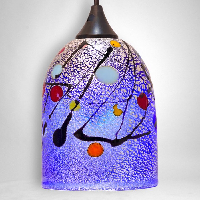 Murano Filippo Maso - Lamp - Blauwe lamp "Hommage aan Mirò" - Glas