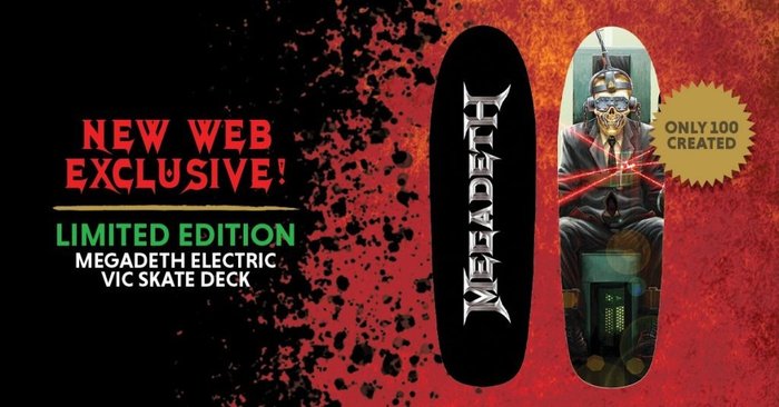 Megadeth – Electric Chair Vic Skateboard Deck – Limited Edition to only 100 made – Sold Out – Officiële merchandise gedenkwaardigheden – 2018/2018
